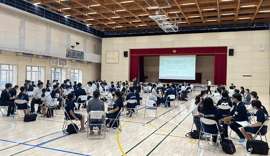 流山市立おおぐろの森中学校の木鶏会に招待いただきました